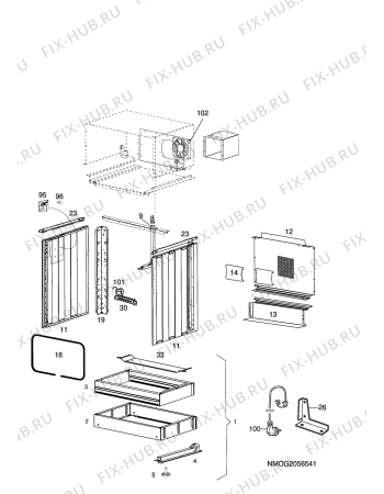 Взрыв-схема комплектующей Electrolux EKI6151 - Схема узла H10 Chassis