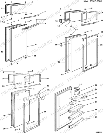 Взрыв-схема холодильника Indesit AC81F (F000942) - Схема узла