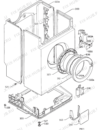 Взрыв-схема стиральной машины Zanussi WDT1275 - Схема узла Cabinet + armatures