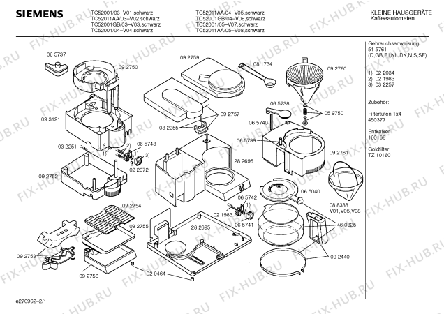 Схема №2 TKA4821US с изображением Переключатель для электрокофеварки Siemens 00065744