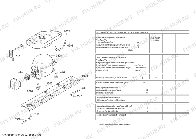 Взрыв-схема холодильника Bosch KGN33NW20U - Схема узла 03