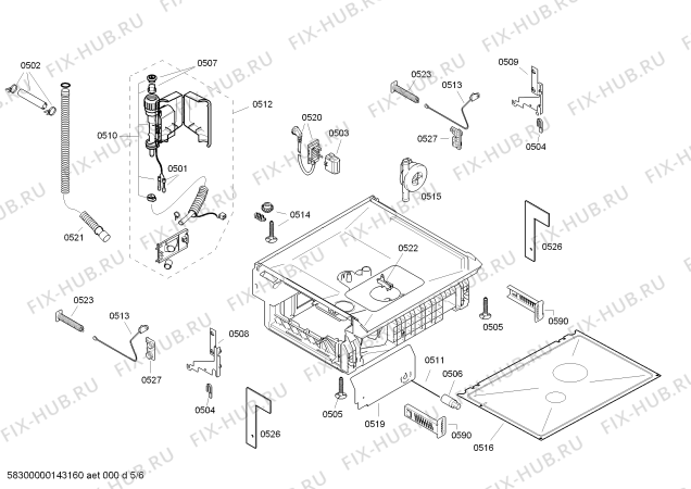 Взрыв-схема посудомоечной машины Siemens SE55E538EU - Схема узла 05