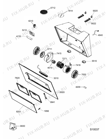 Схема №1 208345204406 PRF0079 с изображением Панель для электровытяжки Whirlpool 482000015597