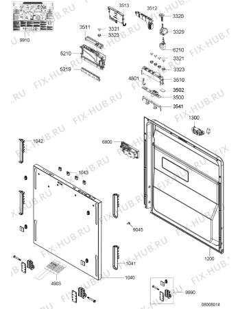 Схема №1 WP 3900 LP с изображением Уплотнитель двери для посудомоечной машины Whirlpool 482000023847