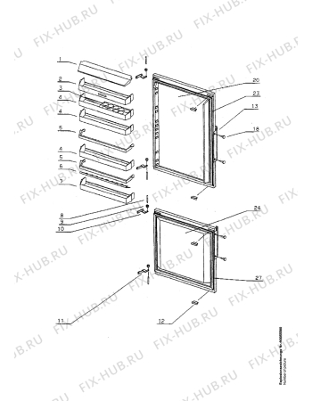 Взрыв-схема холодильника Electrolux EK276.4/LTW - Схема узла Door 003