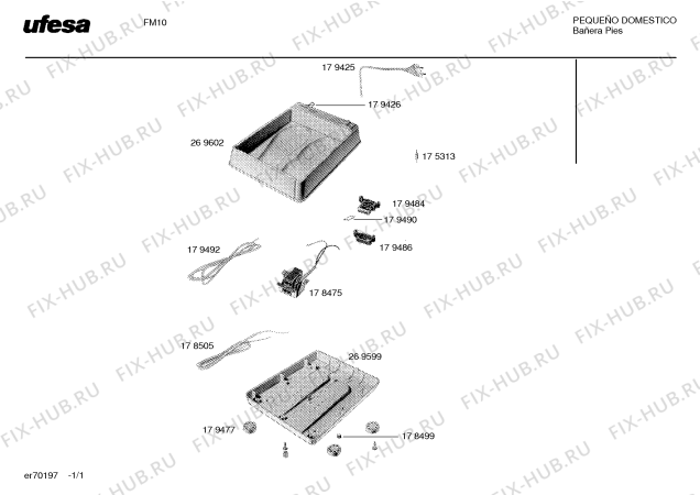Схема №1 FM10 с изображением Опорная ножка для блендера (миксера) Bosch 00179477