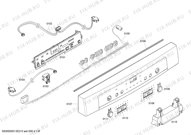 Схема №3 SHE5AM06UC с изображением Панель управления для электропосудомоечной машины Bosch 00680462
