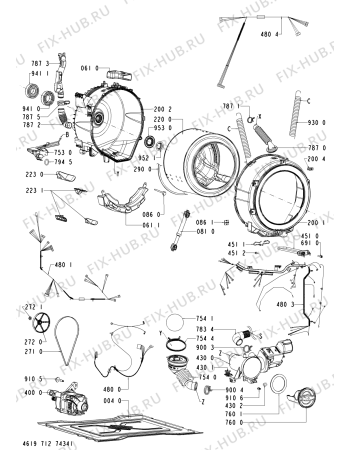 Схема №2 MHWE400WJ00 с изображением Ручка (крючок) люка для стиралки Whirlpool 480111103179