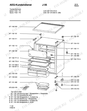 Взрыв-схема холодильника Aeg SAN1732-1 TK - Схема узла Housing 001
