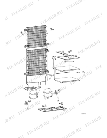 Взрыв-схема холодильника Zanussi ZK24/11AO - Схема узла Cooling system 017