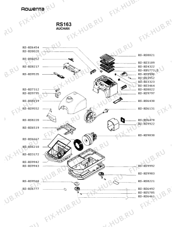 Взрыв-схема пылесоса Rowenta RS163 - Схема узла rs163___.FR1
