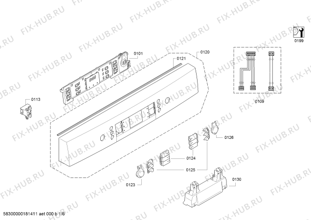 Схема №4 SMS53N18RU с изображением Силовой модуль запрограммированный для посудомойки Bosch 12003739