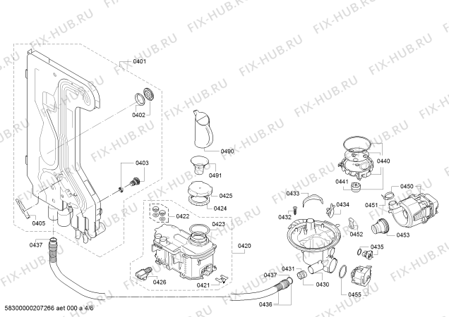 Взрыв-схема посудомоечной машины Bosch SMS53M48TR - Схема узла 04