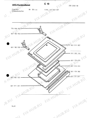 Взрыв-схема плиты (духовки) Aeg BH 88 L W - Схема узла Section3