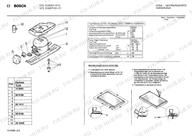 Взрыв-схема холодильника Bosch GTL3102 - Схема узла 02