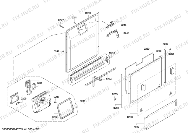 Схема №2 SBV58M10EU с изображением Набор кнопок для посудомойки Bosch 00616822