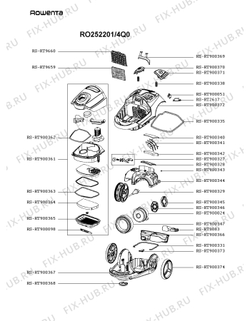 Схема №2 RO254401/4Q0 с изображением Колесо для мини-пылесоса Rowenta RS-RT900374