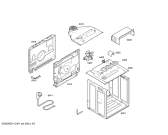 Схема №3 HEV43W320 с изображением Передняя часть корпуса для плиты (духовки) Bosch 00442383