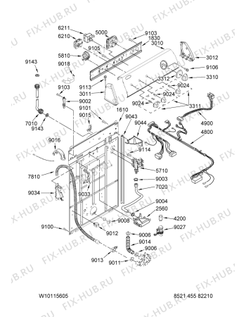 Схема №4 NTW5700TQ0 с изображением Электролиния для стиралки Whirlpool 480110100452