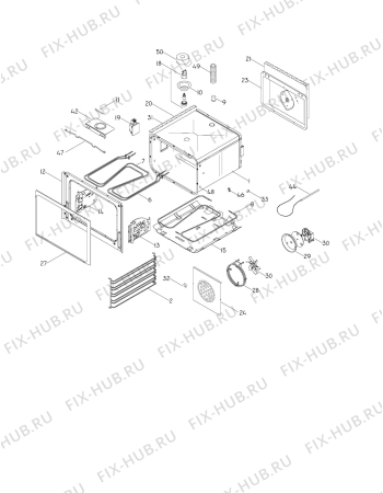 Взрыв-схема плиты (духовки) Aeg 5121V-W - Схема узла Oven