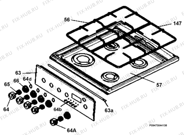 Взрыв-схема плиты (духовки) Electrolux EKG513102W - Схема узла Section 4