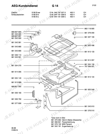 Взрыв-схема плиты (духовки) Aeg 5180B-B CH - Схема узла Section3