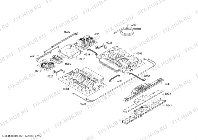 Взрыв-схема плиты (духовки) Bosch PXY675DG1X - Схема узла 02