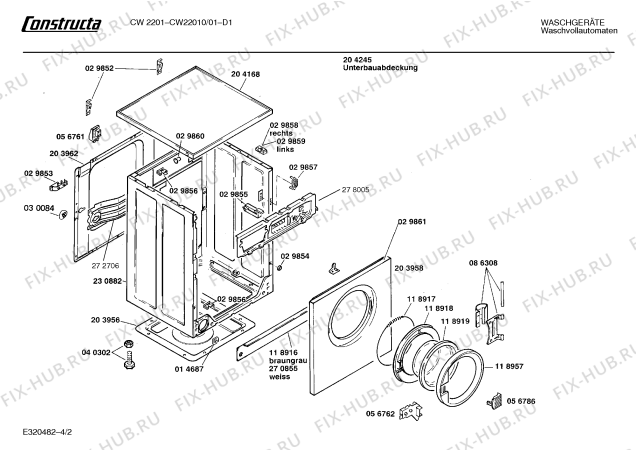 Схема №2 CW22010CH CW2201 с изображением Вкладыш в панель для стиралки Bosch 00092372