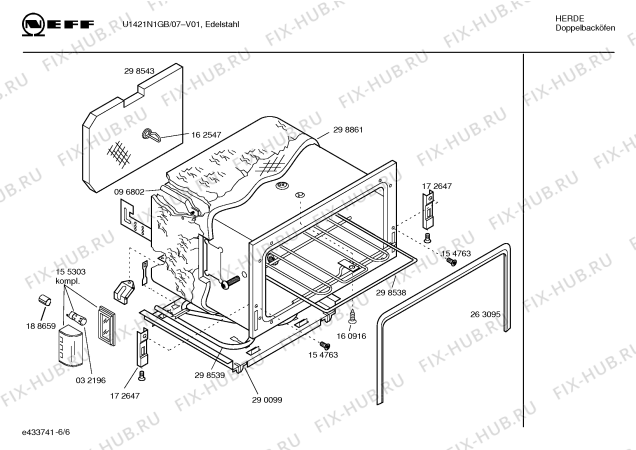 Схема №3 U1421N1GB с изображением Панель управления для духового шкафа Bosch 00367339