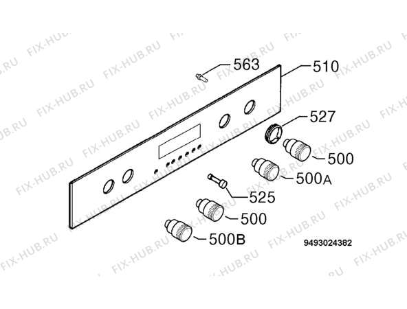 Взрыв-схема плиты (духовки) Privileg 517929_60105 - Схема узла Command panel 037