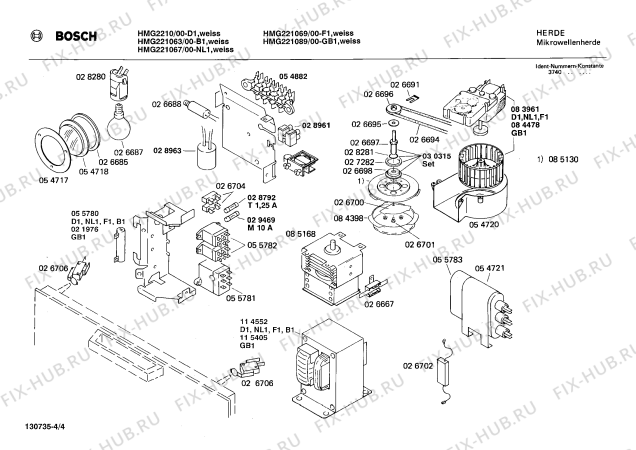 Взрыв-схема микроволновой печи Bosch HMG221063 - Схема узла 04