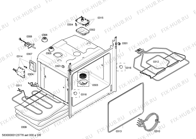 Схема №3 HE65U511 с изображением Крышка для плиты (духовки) Siemens 00478806