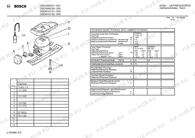 Взрыв-схема холодильника Bosch GSD5002 - Схема узла 02