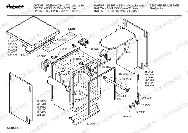 Схема №3 SGSHPE3GB Art.: DWF60S с изображением Панель для посудомойки Bosch 00359695