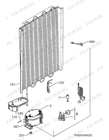 Взрыв-схема холодильника Aeg AIK2681R - Схема узла Cooling system 017