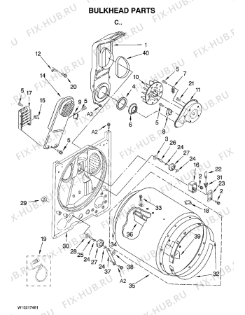 Схема №2 MEDC400VW с изображением Обшивка для электросушки Whirlpool 482000011286