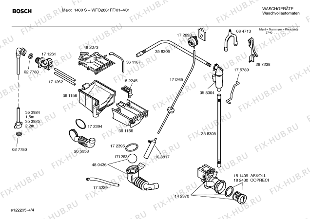 Взрыв-схема стиральной машины Bosch WFO2861FF Maxx 1400 S - Схема узла 04