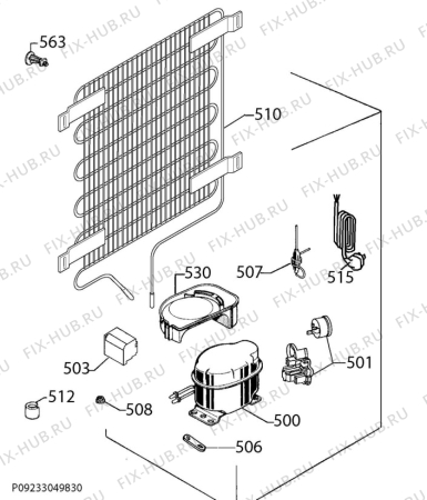 Взрыв-схема холодильника Zanussi ZRG15805WV - Схема узла Cooling system 017