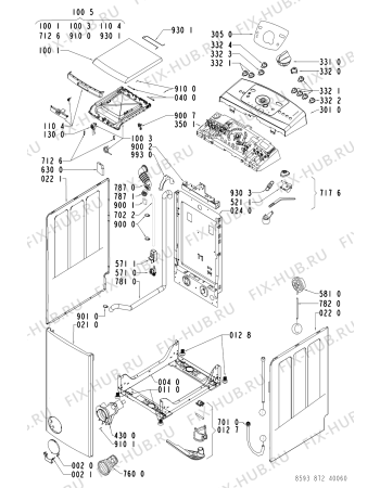 Схема №2 AWE 8726 с изображением Обшивка для стиральной машины Whirlpool 481245215225