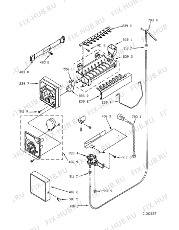 Взрыв-схема холодильника Whirlpool ART 705/G/ROPER - Схема узла