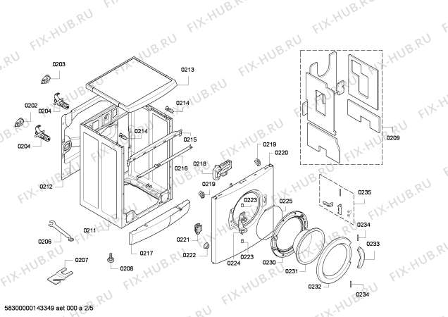 Взрыв-схема стиральной машины Siemens WM14E171FG E 14.17 VarioPerfect - Схема узла 02