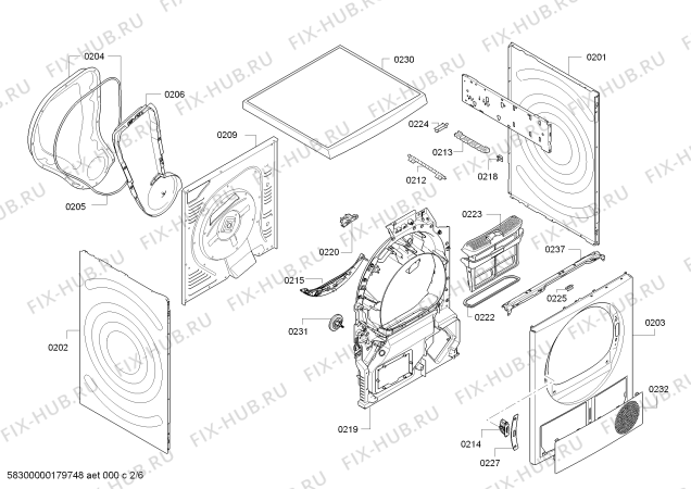 Схема №4 WT44W5V0 iQ 700 selfCleaning condenser с изображением Металло-бумажный конденсатор для электросушки Bosch 00630596