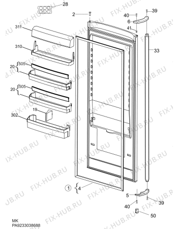 Взрыв-схема холодильника Aeg S83800KMX0 - Схема узла C10 Door