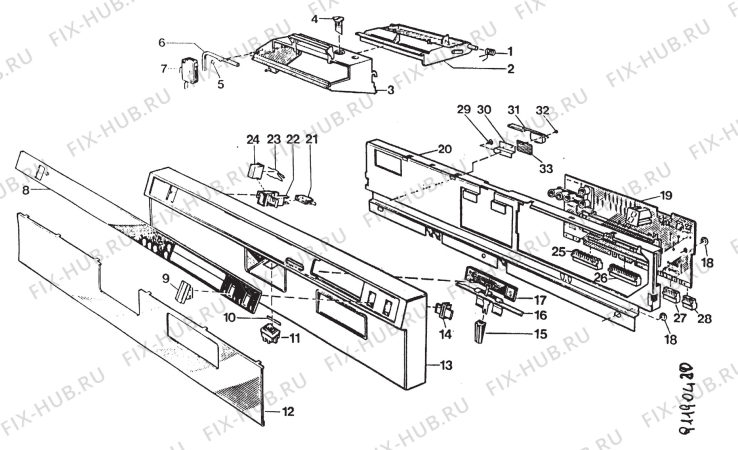 Взрыв-схема посудомоечной машины Electrolux BW320W - Схема узла Section 2