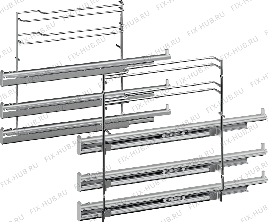 Большое фото - Направляющие с полн. выдвиж., 3 ур. для духового шкафа Bosch 17000306 в гипермаркете Fix-Hub