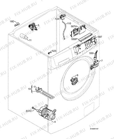 Взрыв-схема стиральной машины Electrolux EWW15580W - Схема узла Electrical equipment 268