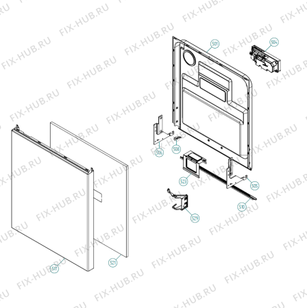 Взрыв-схема посудомоечной машины Gorenje D5110 XXL US   -White Bi (900001374, DW70.1) - Схема узла 05