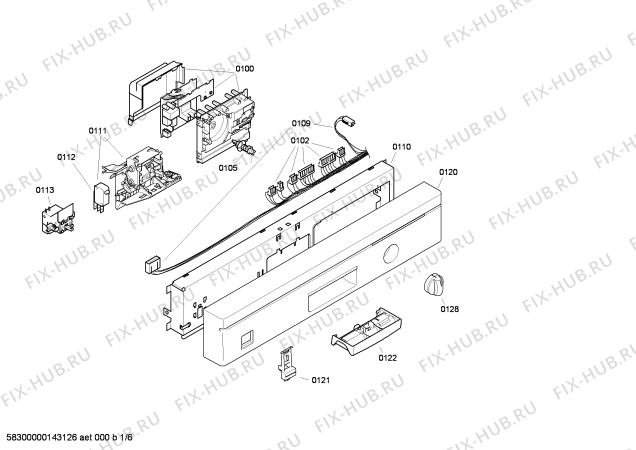 Схема №5 SGS44T12GB с изображением Панель управления для посудомоечной машины Bosch 00666551