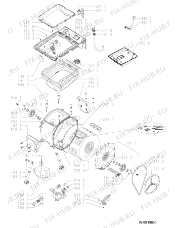 Схема №1 AWE 6511 с изображением Декоративная панель для стиралки Whirlpool 481010583728