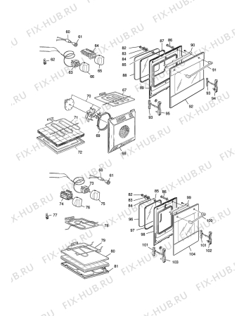 Взрыв-схема плиты (духовки) DELONGHI MQ 162X - Схема узла 2